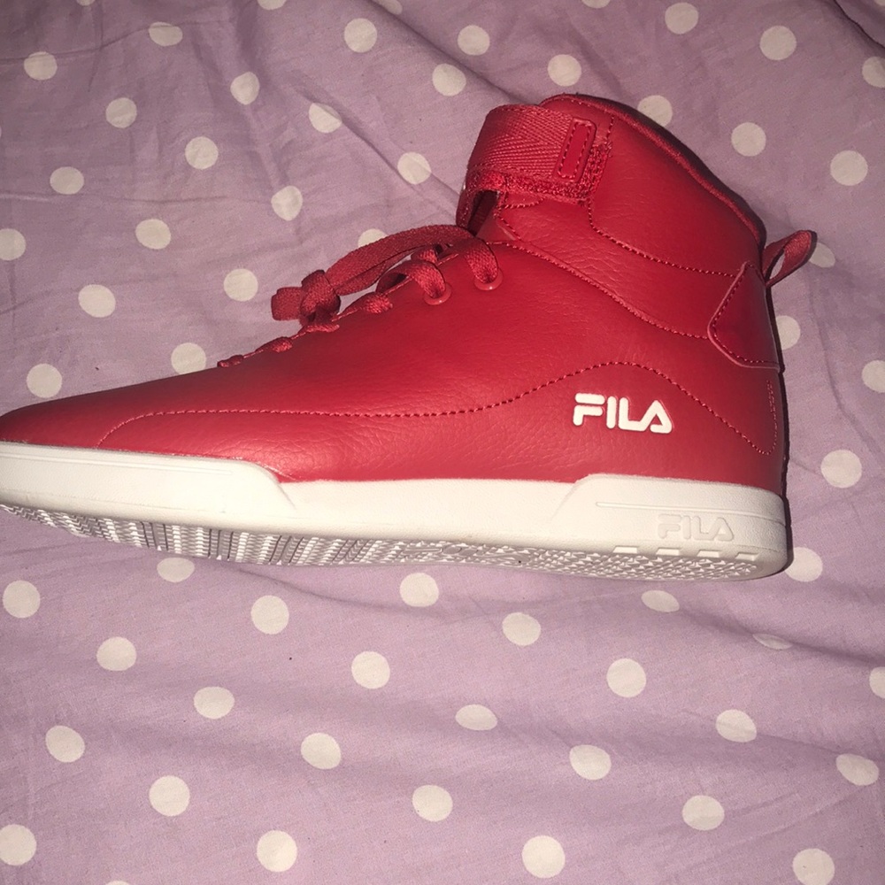New Fila’s, from JCpennys size 7 coke red.